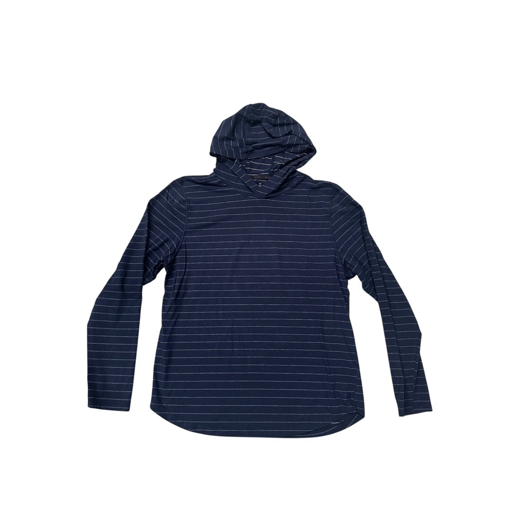 VRST Mens Striped Long‎ Sleeve Hooded T-Shirt Navy Blue Size M RN104141